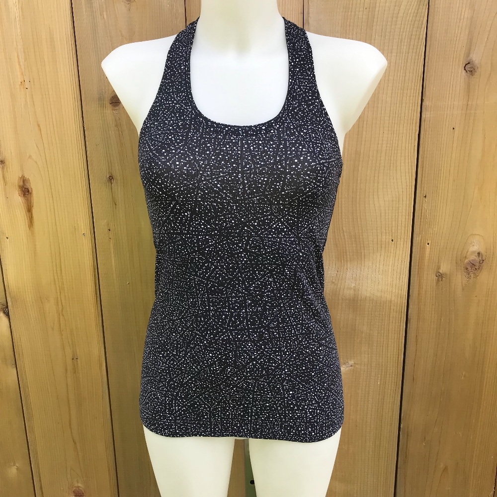 Lululemon black/white racer back tank size s